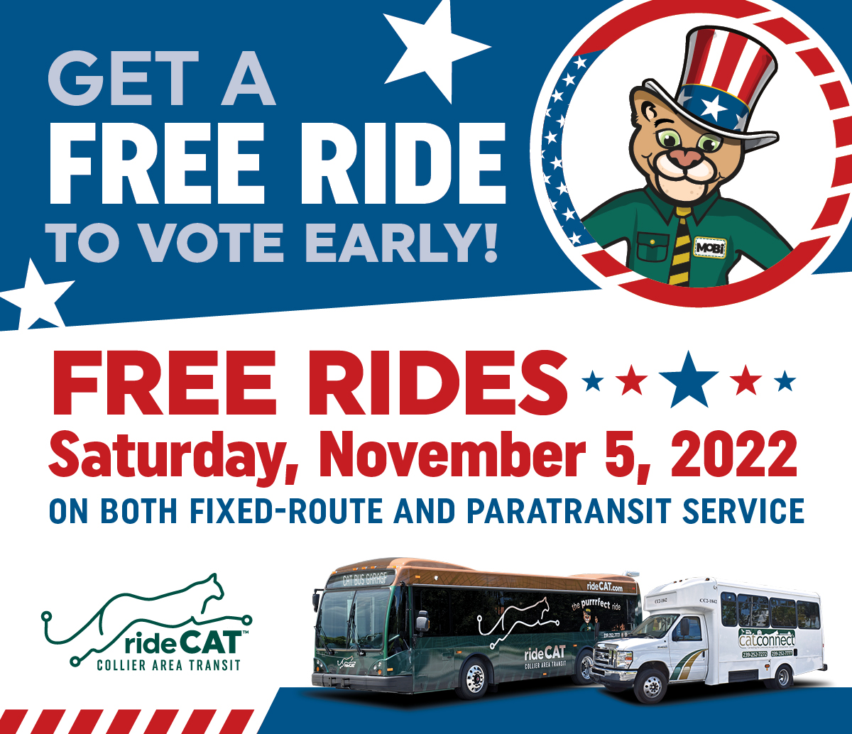 FREE RIDES to vote on Saturday, November 5, 2022