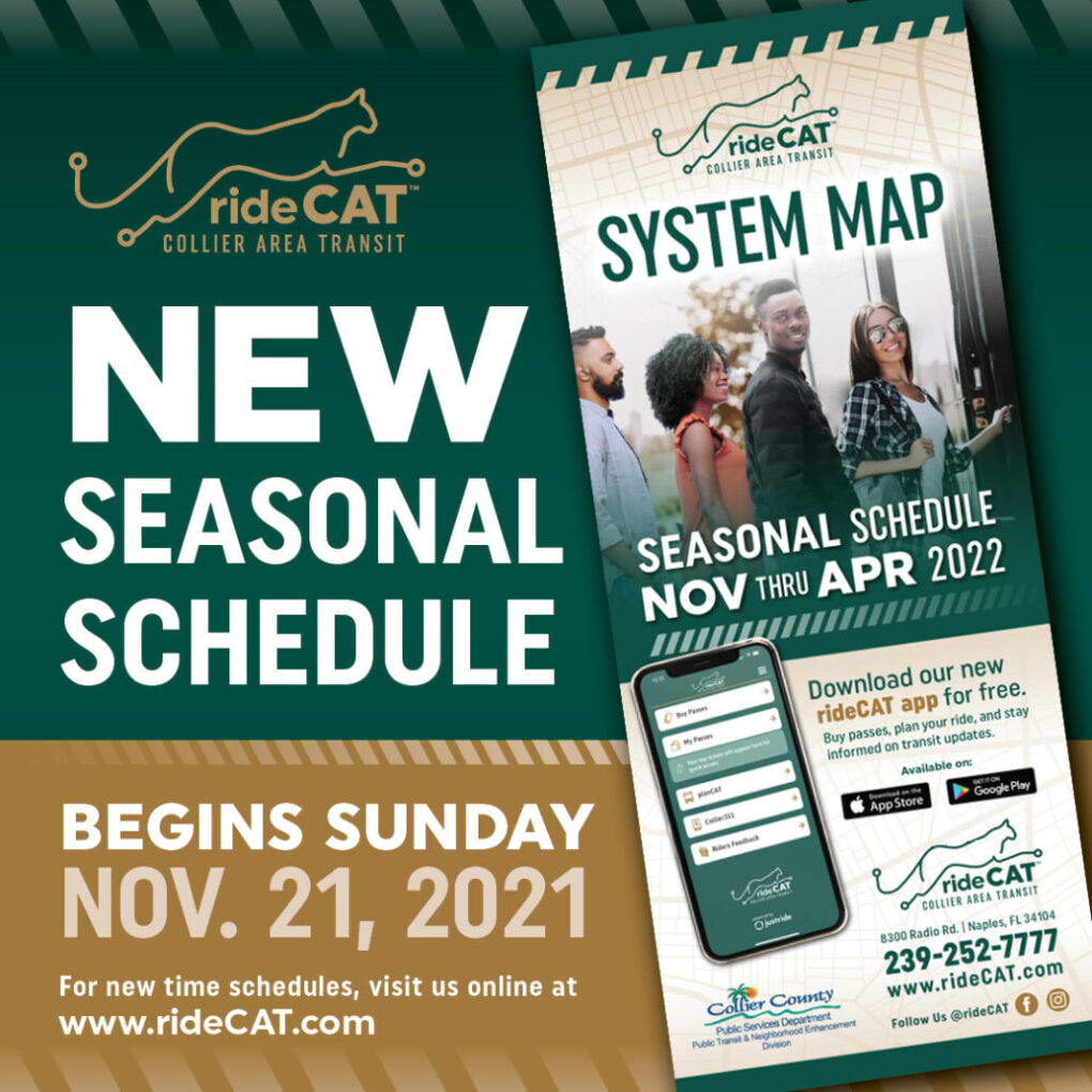 New Seasonal Schedules Begin on Sunday, November 21, 2021