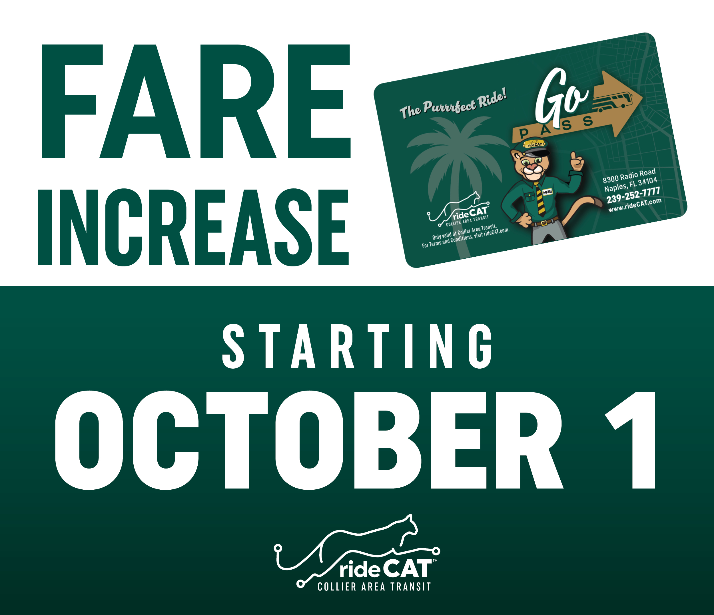 Fares Will Increase On October 1st, 2026